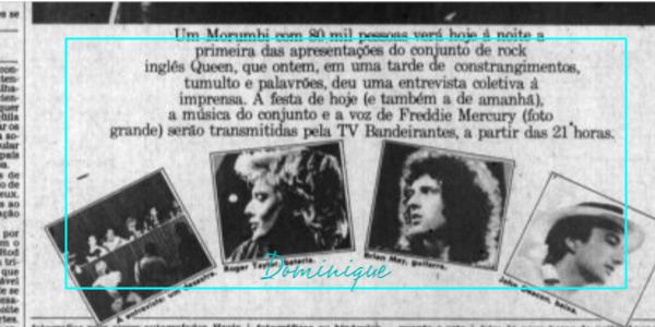 Imagem Estado de SP, de 1981. Matéria sobre show